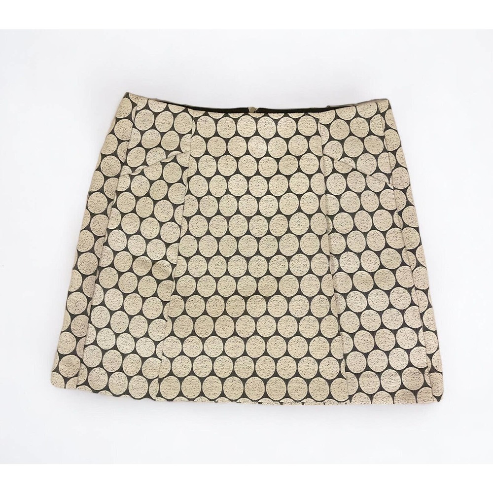Womens JCrew NWT Skirt Short Ivory Geometric School Skirt 00 Classic Polka Dot